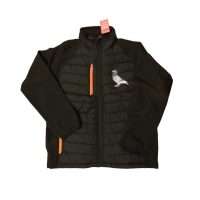 Front of jacket with orange trim